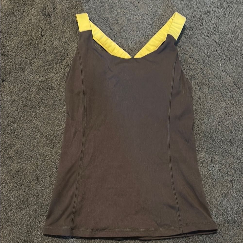 Yellow and Brown Women's Top